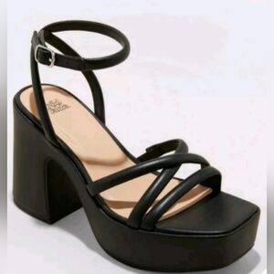 WILD FABLE ASTRO STRAPPY HEELS MEMORY FOAM